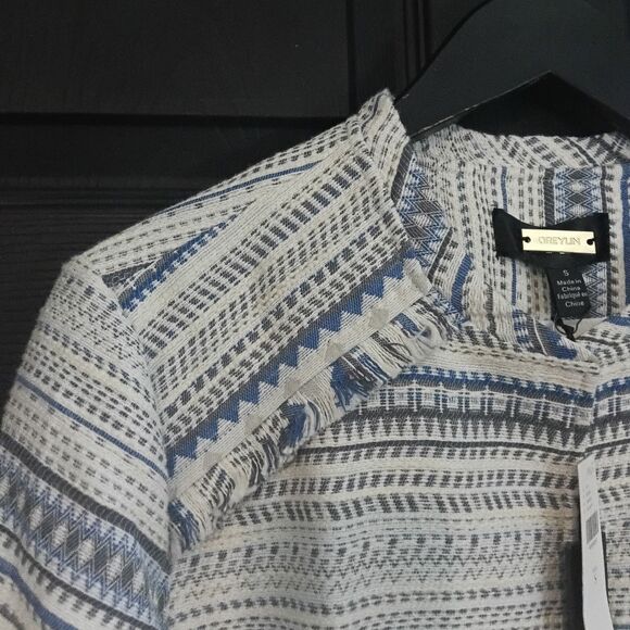 Greylin x Anthropologie NWT Sz. S Tweed Frayed Crop Jacket Blazer MSRP 148 - Picture 4 of 16